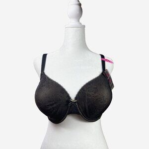 Maidenform Black Lace Beige T-Shirt Bra 40C NWT Lightly Lined Sexy